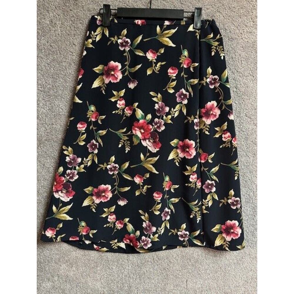Vtg Leslie Fay Skirt 12 Petite Floral Cottagecore Bloomcore 90s Y2K Whimsigoth